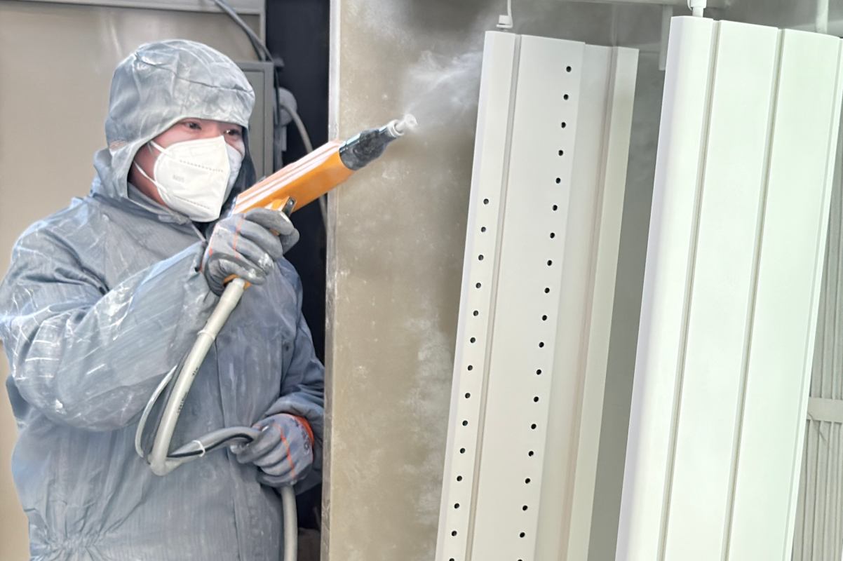 medical cart powder coating process in manufacturing factory