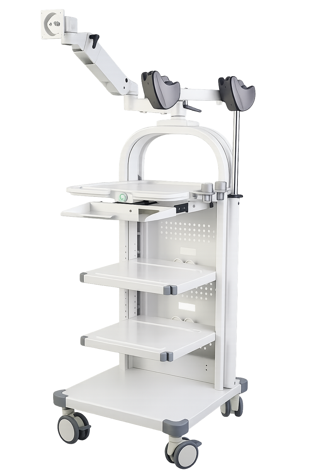 JY-1818 medical endoscopy cart by Juyi Medical with monitor arm and endoscope holder for hospital use