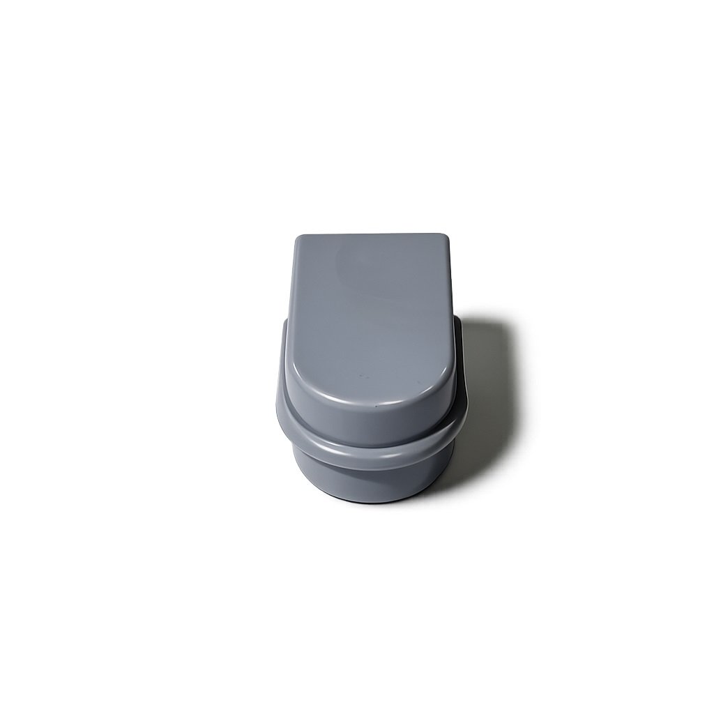 Gray injection molded base corner guard model 15 for medical cart impact protection