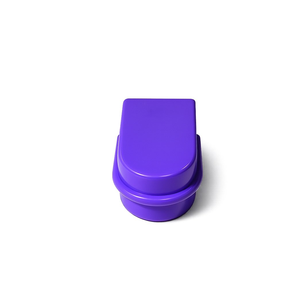 Purple injection molded base corner guard model 15 for medical cart impact protection
