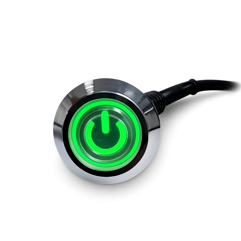 Integrated power switch module model 1818 with green indicator light for medical cart control