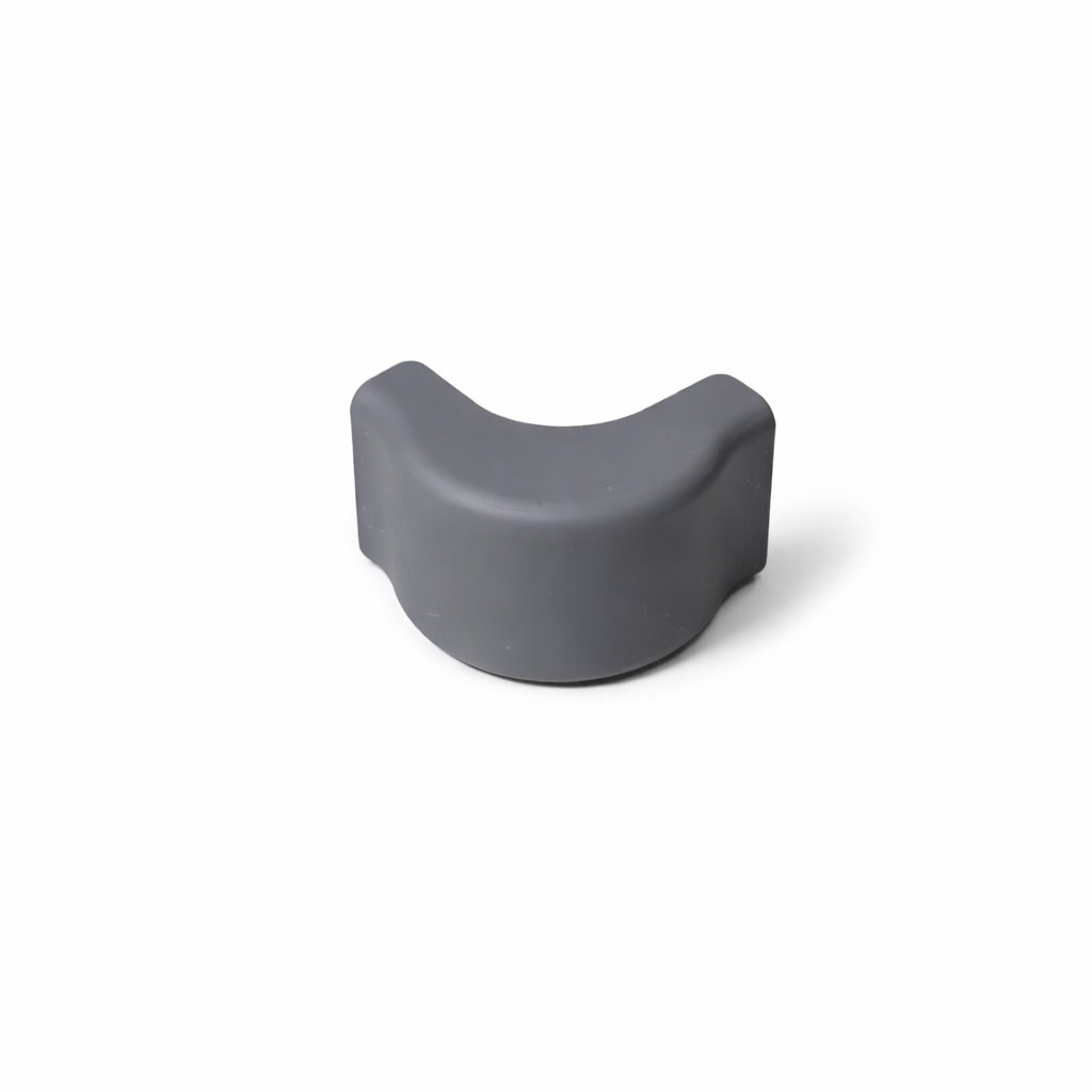 Gray silicone injection molded base corner guard model 1818 for medical cart impact absorption