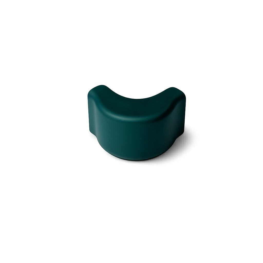 Green silicone injection molded base corner guard model 1818 for medical cart impact absorption