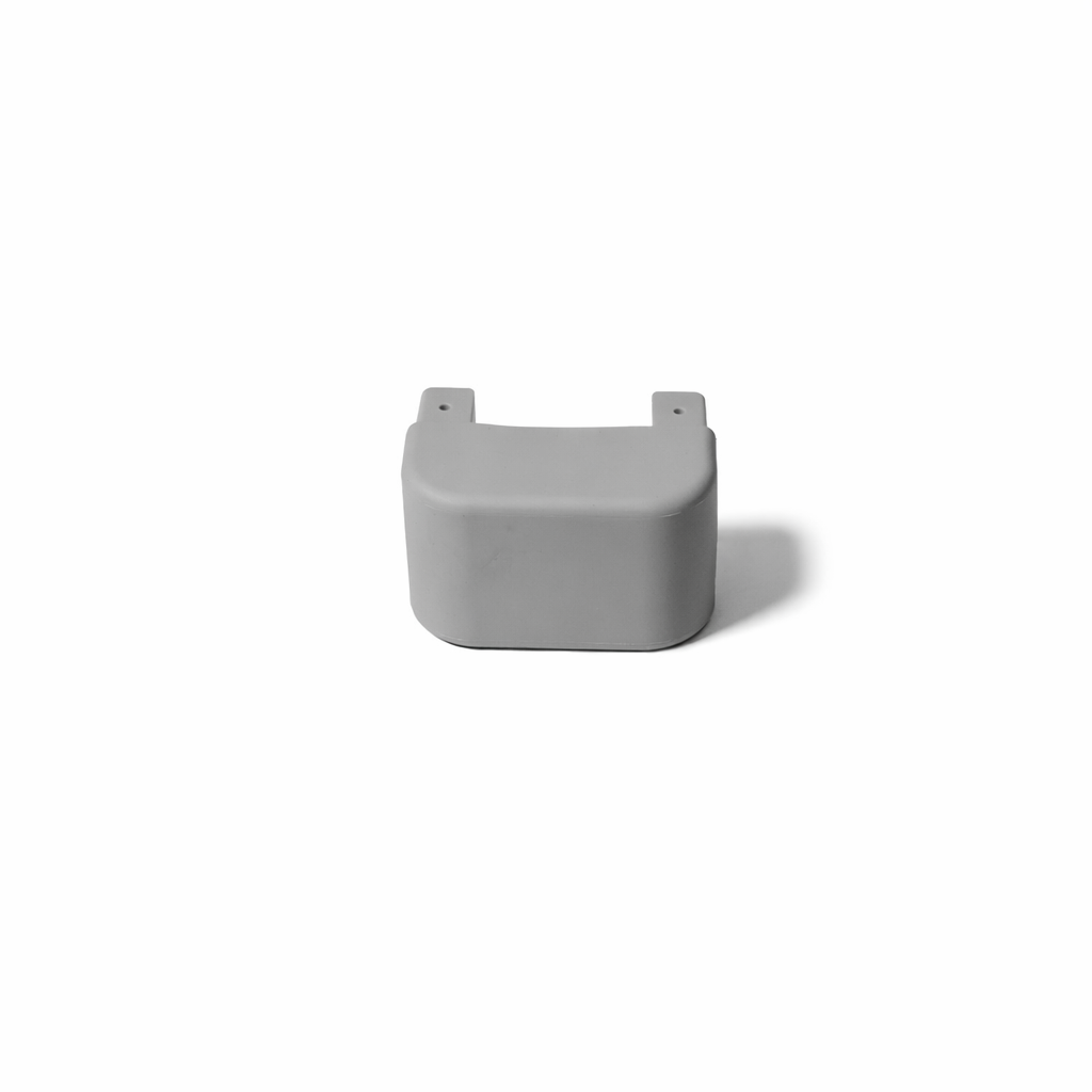 Gray silicone injection molded base corner guard model 900 for medical cart impact absorption